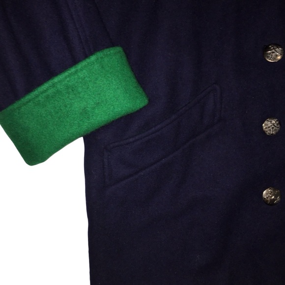 Vintage Unique Navy Blue Wool Peacoat, Utex Nautical Epaulet Double Breasted, XL - Picture 7 of 16